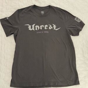 Unreal 25th Anniversary T Shirt Promo Gray Epic Games Sides Size XL NWOT